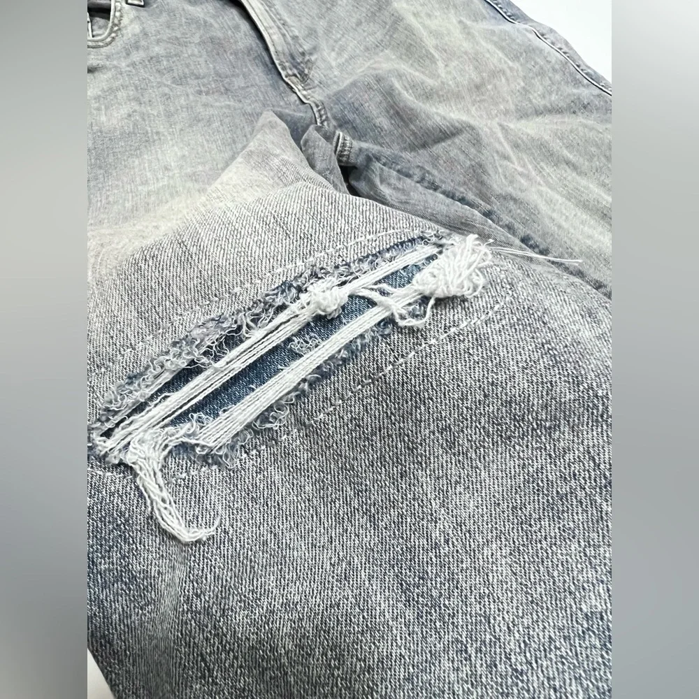 Chico's Define Me Straight Leg Ankle Blue Jeans 12 R Chicos Size 2 R Stretch